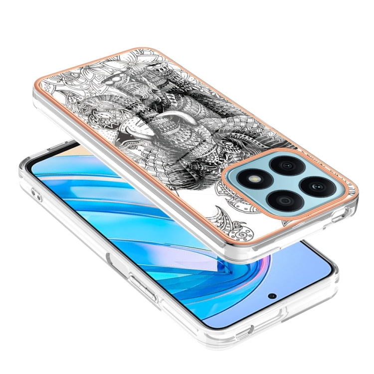 For Honor X8a Electroplating Marble Dual-side IMD Phone Case(Totem Elephant) - Honor Cases by PMC TechLife | Online Shopping South Africa | PMC TechLife | Buy Now Pay Later Mobicred