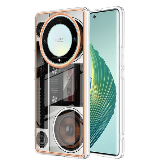 For Honor X9a / Magic5 Lite Electroplating Marble Dual-side IMD Phone Case(Retro Radio) - Honor Cases by PMC Jewellery | Online Shopping South Africa | PMC Jewellery | Buy Now Pay Later Mobicred