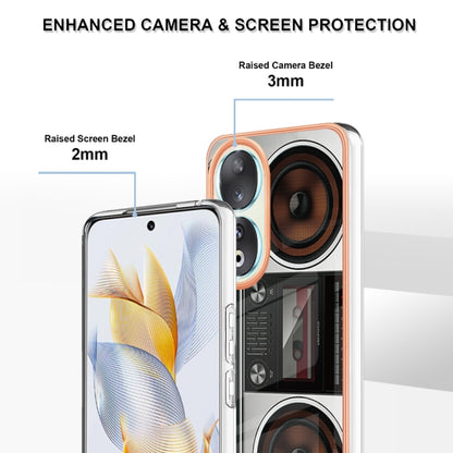 For Honor 90 5G Electroplating Marble Dual-side IMD Phone Case(Retro Radio) - Honor Cases by PMC Jewellery | Online Shopping South Africa | PMC Jewellery | Buy Now Pay Later Mobicred