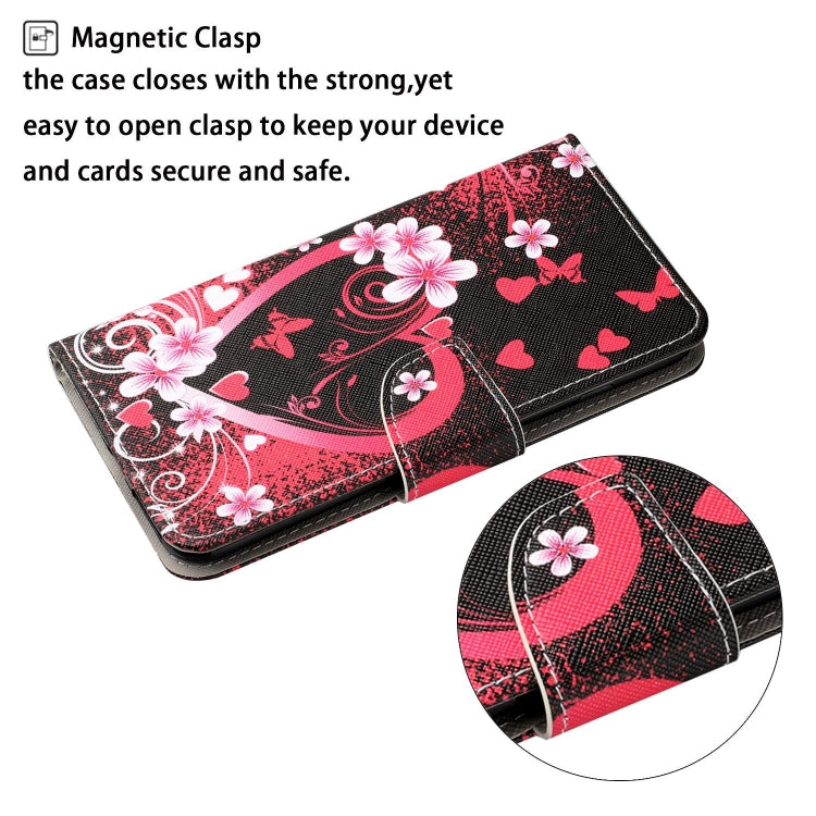 For iPhone 16 Pro 3D Colored Drawing Flip Leather Phone Case(Red Heart) - iPhone 16 Pro Cases by PMC TechLife | Online Shopping South Africa | PMC TechLife | Buy Now Pay Later Mobicred