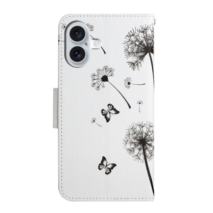 For iPhone 16 Plus 3D Colored Drawing Flip Leather Phone Case(Dandelions) - iPhone 16 Plus Cases by PMC TechLife | Online Shopping South Africa | PMC TechLife | Buy Now Pay Later Mobicred