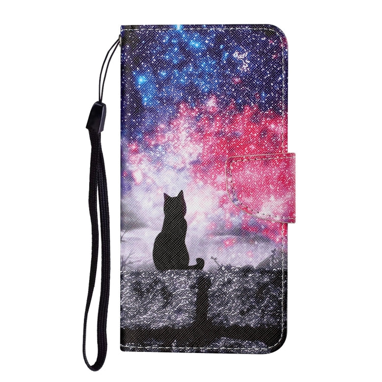For iPhone 16 3D Colored Drawing Flip Leather Phone Case(Star Cat) - iPhone 16 Cases by PMC TechLife | Online Shopping South Africa | PMC TechLife | Buy Now Pay Later Mobicred