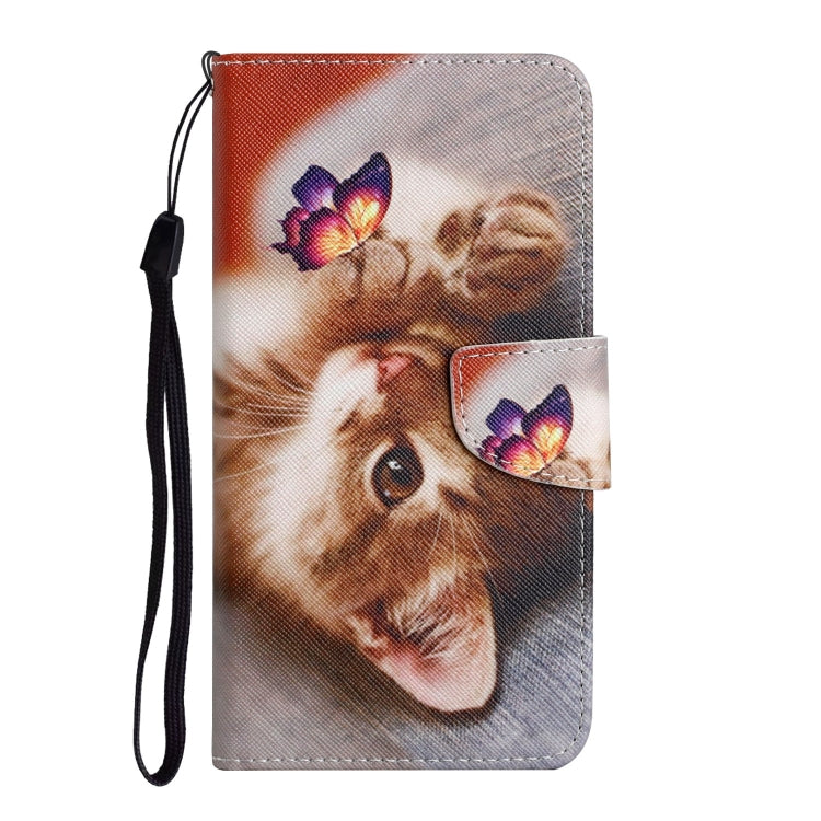 For iPhone 16 3D Colored Drawing Flip Leather Phone Case(Butterfly Cat) - iPhone 16 Cases by PMC Jewellery | Online Shopping South Africa | PMC Jewellery | Buy Now Pay Later Mobicred