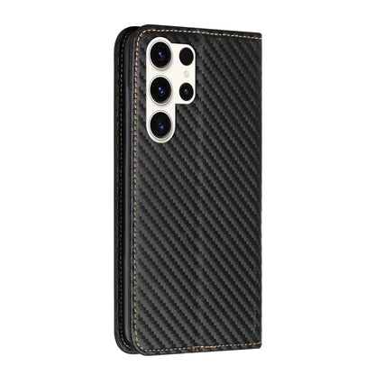 For Samsung Galaxy S24 Ultra 5G Carbon Fiber Texture Flip Holder Leather Phone Case(Black) - Galaxy S24 Ultra 5G Cases by PMC Jewellery | Online Shopping South Africa | PMC Jewellery