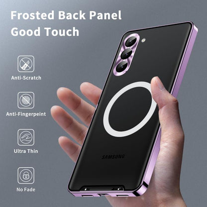 For Samsung Galaxy S25 5G MagSafe Magnetic Frosted Metal Phone Case(Purple) - Galaxy S25 5G Cases by PMC Jewellery | Online Shopping South Africa | PMC Jewellery | Buy Now Pay Later Mobicred