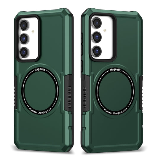 For Samsung Galaxy S23 FE MagSafe Shockproof Armor Phone Case(Dark Green) - Galaxy S23 5G Cases by PMC Jewellery | Online Shopping South Africa | PMC Jewellery