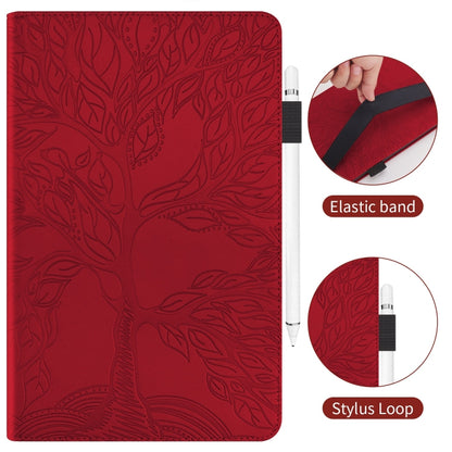 For Samsung Galaxy Tab S9+ Life Tree Series Horizontal Flip Leather Tablet Case(Red) - Galaxy Tab S9+ Cases by PMC Jewellery | Online Shopping South Africa | PMC Jewellery | Buy Now Pay Later Mobicred