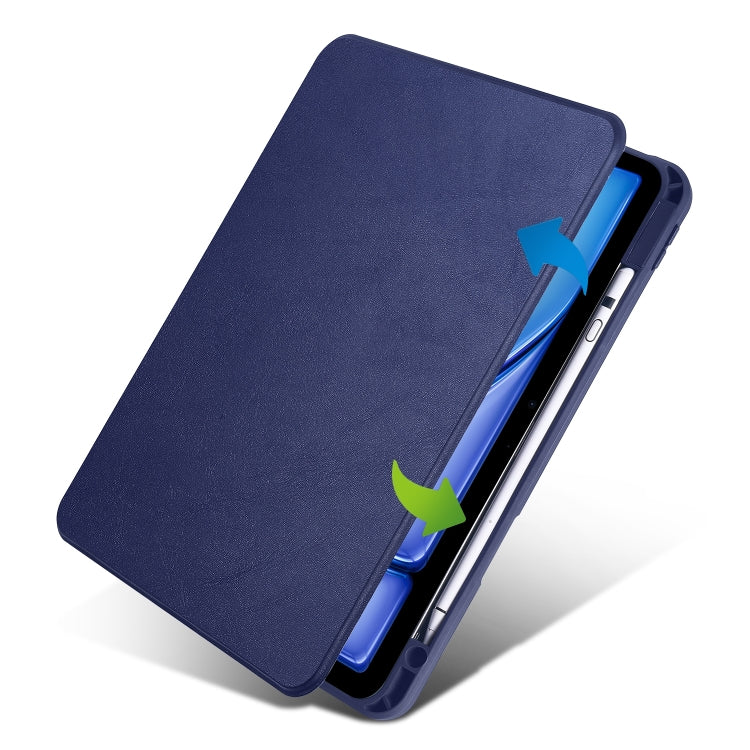 For iPad Air 11 2024 Acrylic 360 Rotation Detachable Leather Tablet Case(Dark Blue) - iPad Air 11 2024 Cases by PMC Jewellery | Online Shopping South Africa | PMC Jewellery | Buy Now Pay Later Mobicred
