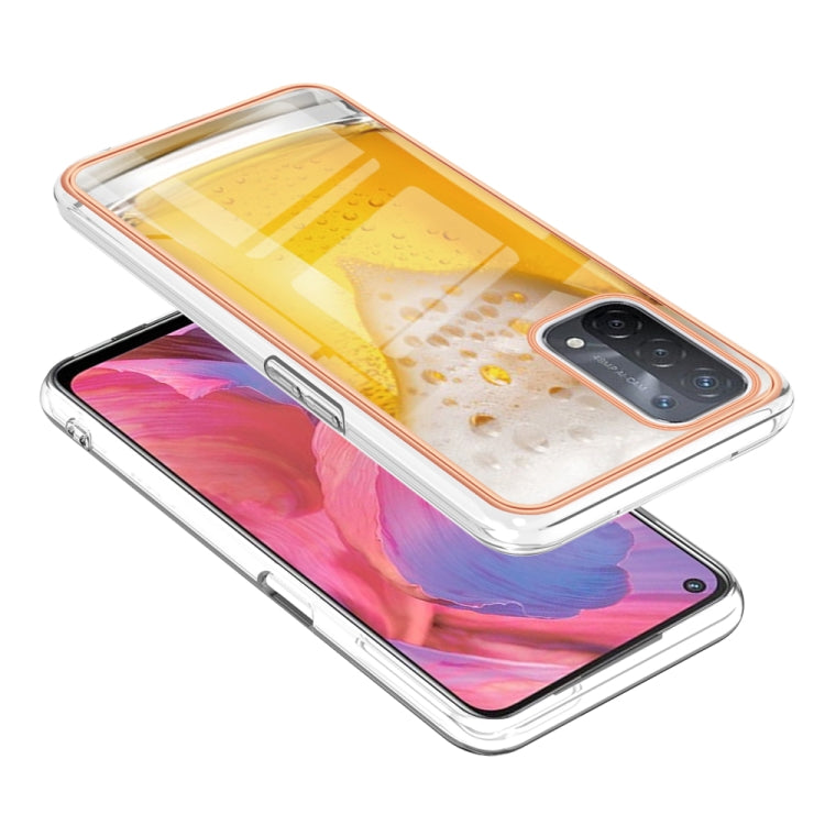 For OPPO A74 / A93 5G / A54 5G / A93s 5G Electroplating Marble Dual-side IMD Phone Case(Draft Beer) - OPPO Cases by PMC Jewellery | Online Shopping South Africa | PMC Jewellery | Buy Now Pay Later Mobicred