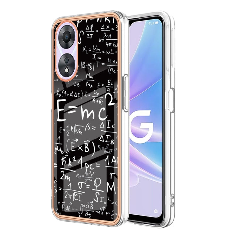 For OPPO A78 / A58 Electroplating Marble Dual-side IMD Phone Case(Equation) - OPPO Cases by PMC TechLife | Online Shopping South Africa | PMC TechLife | Buy Now Pay Later Mobicred