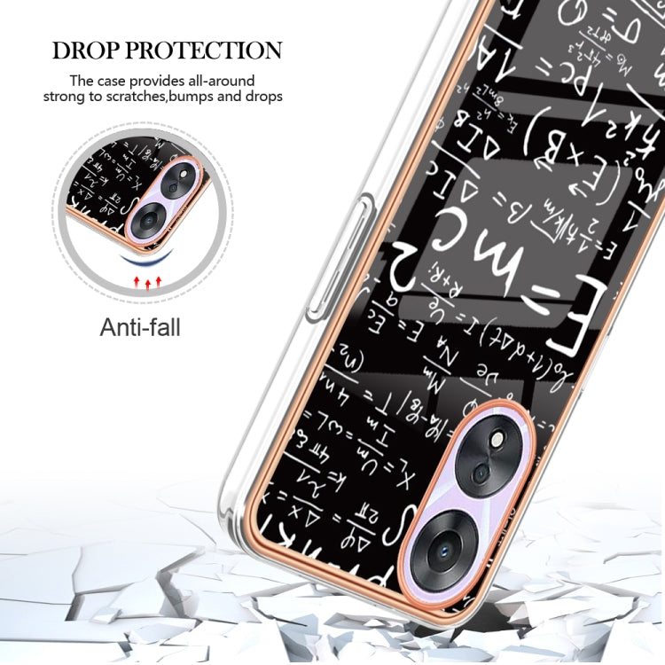 For OPPO A78 / A58 Electroplating Marble Dual-side IMD Phone Case(Equation) - OPPO Cases by PMC TechLife | Online Shopping South Africa | PMC TechLife | Buy Now Pay Later Mobicred
