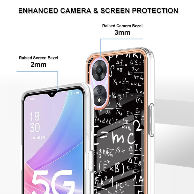 For OPPO A78 / A58 Electroplating Marble Dual-side IMD Phone Case(Equation) - OPPO Cases by PMC TechLife | Online Shopping South Africa | PMC TechLife | Buy Now Pay Later Mobicred