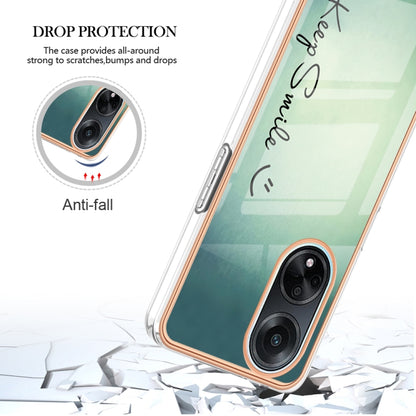 For OPPO A98 Electroplating Marble Dual-side IMD Phone Case(Smile) - OPPO Cases by PMC Jewellery | Online Shopping South Africa | PMC Jewellery | Buy Now Pay Later Mobicred