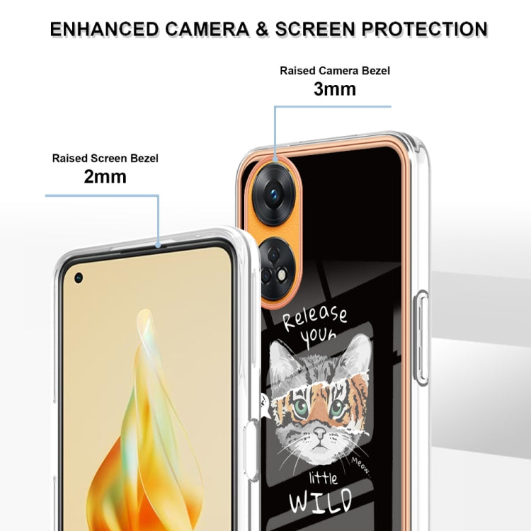 For OPPO Reno8 T 4G Electroplating Marble Dual-side IMD Phone Case(Natural Growth) - OPPO Cases by PMC Jewellery | Online Shopping South Africa | PMC Jewellery | Buy Now Pay Later Mobicred