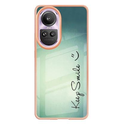 For OPPO Reno10 Pro 5G Global Electroplating Marble Dual-side IMD Phone Case(Smile) - OPPO Cases by PMC Jewellery | Online Shopping South Africa | PMC Jewellery | Buy Now Pay Later Mobicred
