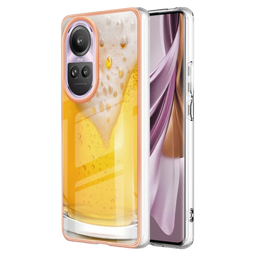 For OPPO Reno10 Pro 5G Global Electroplating Marble Dual-side IMD Phone Case(Draft Beer) - OPPO Cases by PMC Jewellery | Online Shopping South Africa | PMC Jewellery | Buy Now Pay Later Mobicred