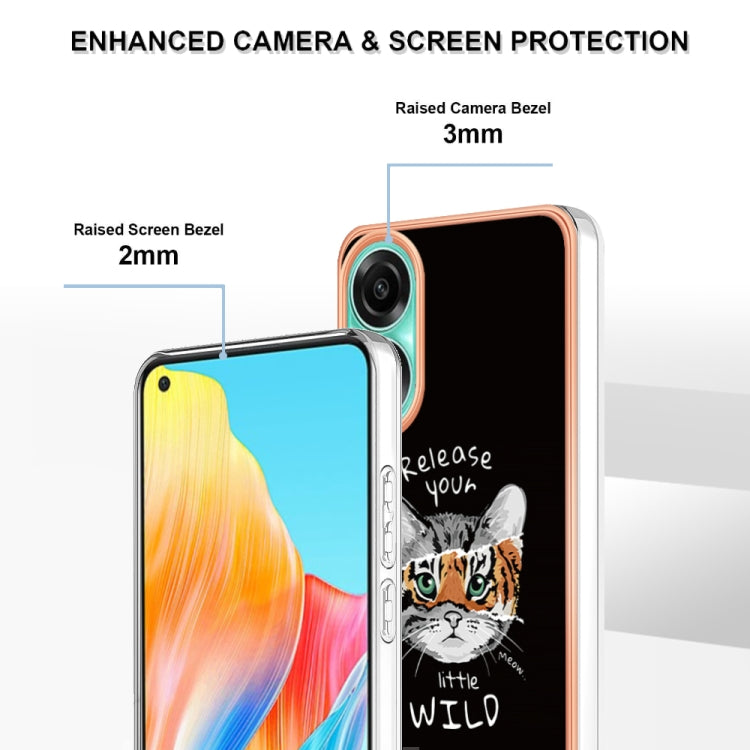 For OPPO A78 4G Electroplating Marble Dual-side IMD Phone Case(Natural Growth) - OPPO Cases by PMC Jewellery | Online Shopping South Africa | PMC Jewellery | Buy Now Pay Later Mobicred