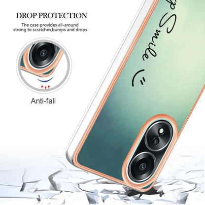 For OPPO A58 4G Electroplating Marble Dual-side IMD Phone Case(Smile) - OPPO Cases by PMC Jewellery | Online Shopping South Africa | PMC Jewellery | Buy Now Pay Later Mobicred