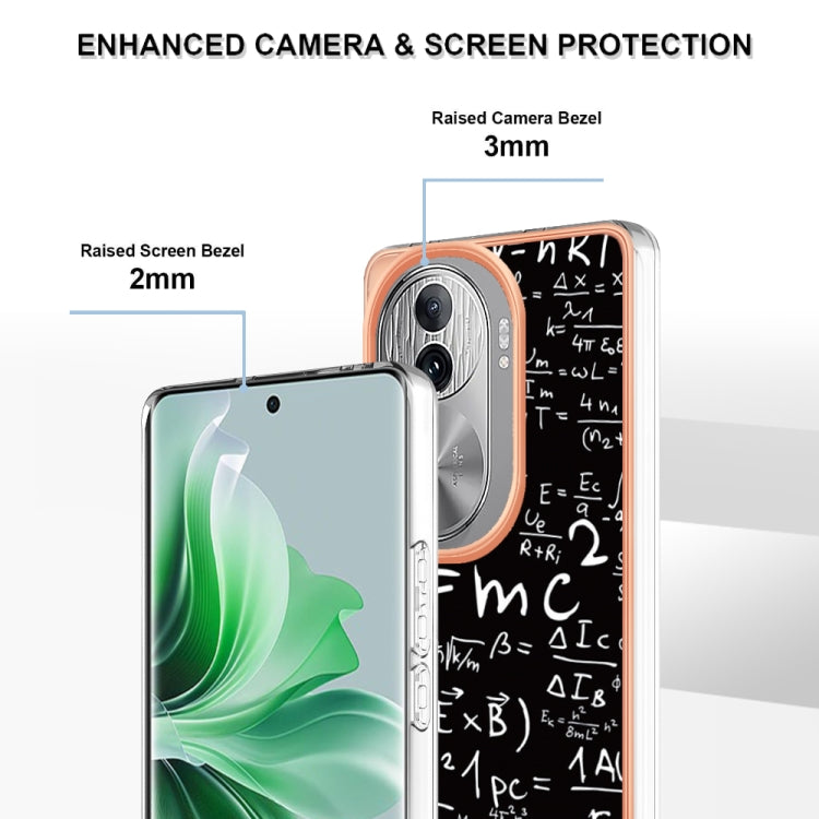 For OPPO Reno11 Pro 5G Global Electroplating Marble Dual-side IMD Phone Case(Equation) - Reno11 Pro Cases by PMC Jewellery | Online Shopping South Africa | PMC Jewellery | Buy Now Pay Later Mobicred