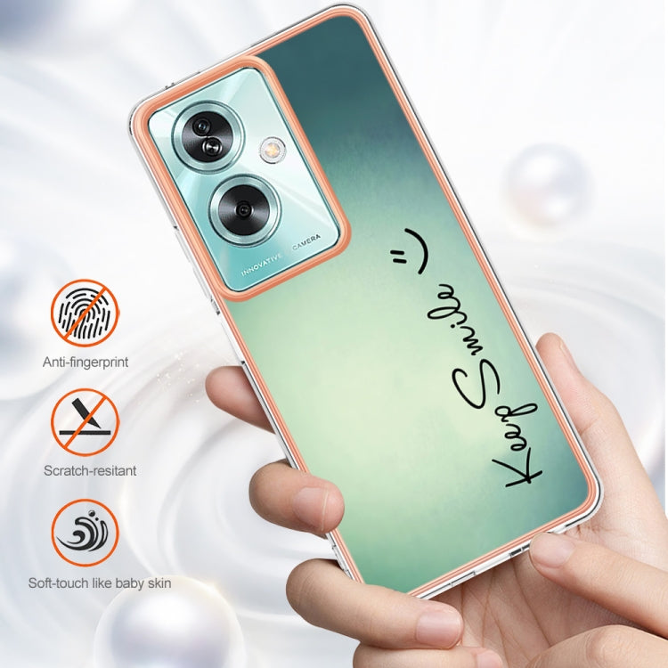 For OPPO A79 5G Global Electroplating Marble Dual-side IMD Phone Case(Smile) - OPPO Cases by PMC Jewellery | Online Shopping South Africa | PMC Jewellery | Buy Now Pay Later Mobicred