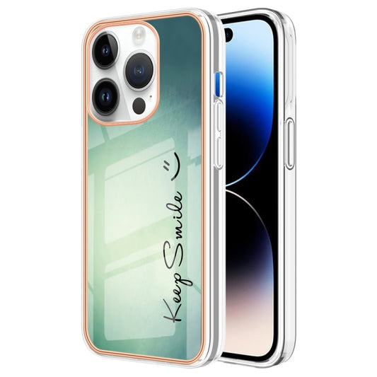 For iPhone 16 Pro Electroplating Marble Dual-side IMD Phone Case(Smile) - iPhone 16 Pro Cases by PMC Jewellery | Online Shopping South Africa | PMC Jewellery | Buy Now Pay Later Mobicred