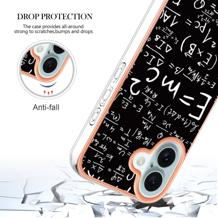 For iPhone 16 Plus Electroplating Marble Dual-side IMD Phone Case(Equation) - iPhone 16 Plus Cases by PMC TechLife | Online Shopping South Africa | PMC TechLife | Buy Now Pay Later Mobicred