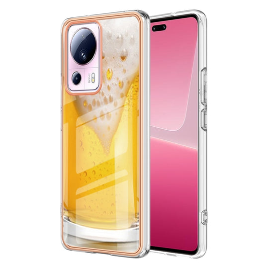 For Xiaomi 13 Lite 5G Electroplating Marble Dual-side IMD Phone Case(Draft Beer) - 13 Lite Cases by PMC Jewellery | Online Shopping South Africa | PMC Jewellery | Buy Now Pay Later Mobicred