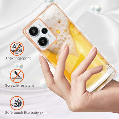 For Xiaomi Poco F5 / Redmi Note 12 Turbo Electroplating Marble Dual-side IMD Phone Case(Draft Beer) - Xiaomi Cases by PMC Jewellery | Online Shopping South Africa | PMC Jewellery | Buy Now Pay Later Mobicred