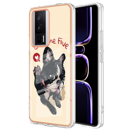 For Xiaomi Poco F5 Pro 5G / Redmi K60 Electroplating Marble Dual-side IMD Phone Case(Lucky Dog) - Xiaomi Cases by PMC Jewellery | Online Shopping South Africa | PMC Jewellery | Buy Now Pay Later Mobicred