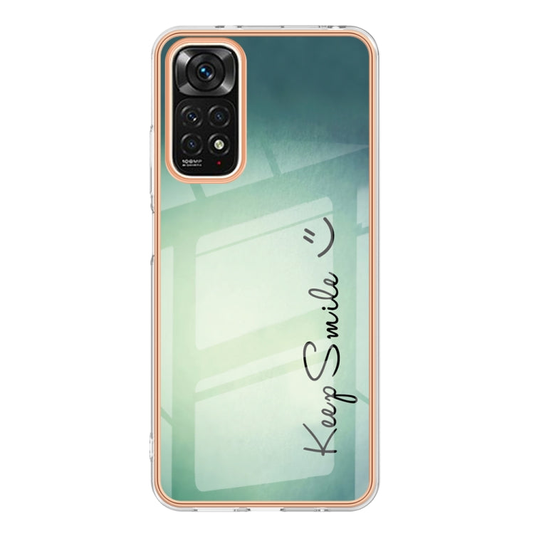 For Xiaomi Redmi Note 11s / Note 11 4G Electroplating Marble Dual-side IMD Phone Case(Smile) - Xiaomi Cases by PMC Jewellery | Online Shopping South Africa | PMC Jewellery | Buy Now Pay Later Mobicred