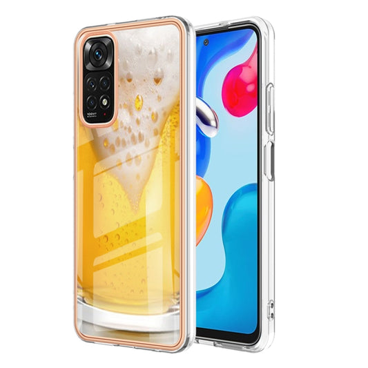 For Xiaomi Redmi Note 11s / Note 11 4G Electroplating Marble Dual-side IMD Phone Case(Draft Beer) - Xiaomi Cases by PMC Jewellery | Online Shopping South Africa | PMC Jewellery | Buy Now Pay Later Mobicred