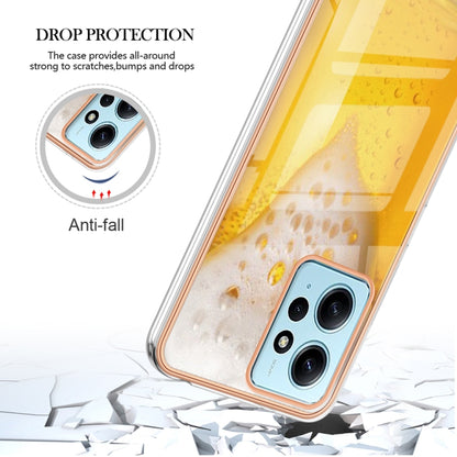 For Xiaomi Redmi Note 12 4G Electroplating Marble Dual-side IMD Phone Case(Draft Beer) - Xiaomi Cases by PMC Jewellery | Online Shopping South Africa | PMC Jewellery | Buy Now Pay Later Mobicred