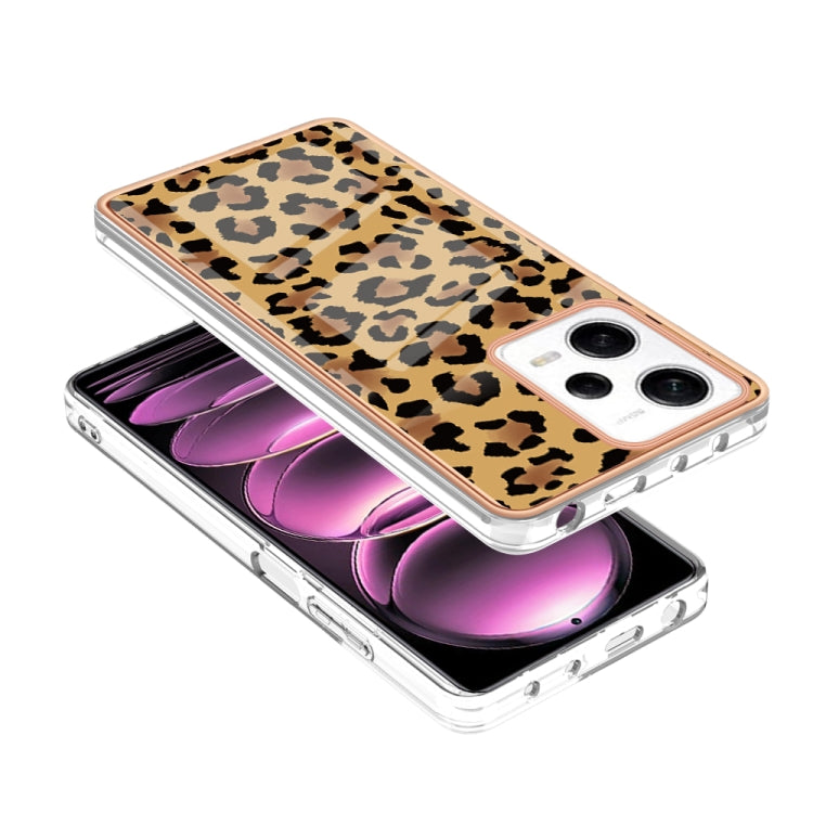 For Xiaomi Redmi Note 12 Pro 5G Global Electroplating Marble Dual-side IMD Phone Case(Leopard Print) - Xiaomi Cases by PMC Jewellery | Online Shopping South Africa | PMC Jewellery | Buy Now Pay Later Mobicred