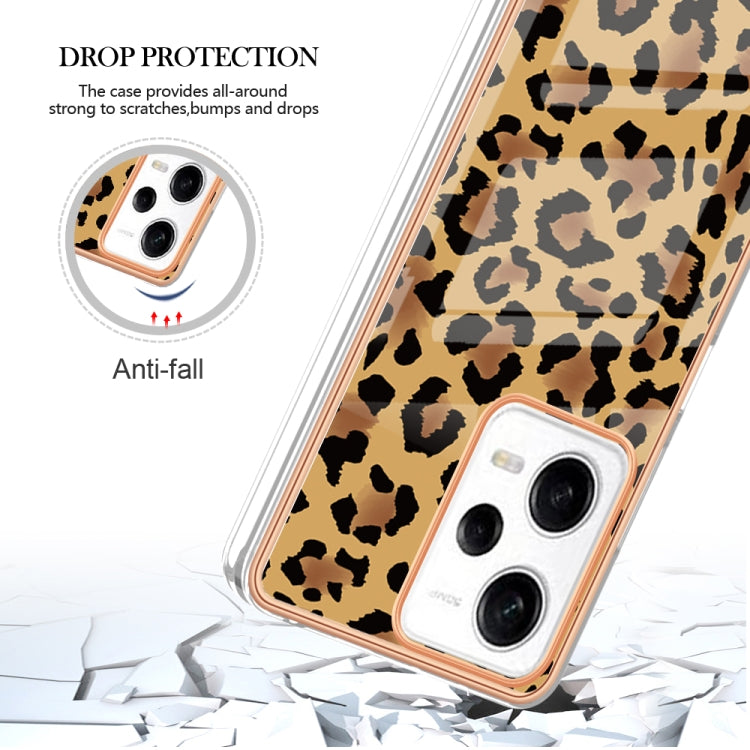 For Xiaomi Redmi Note 12 Pro 5G Global Electroplating Marble Dual-side IMD Phone Case(Leopard Print) - Xiaomi Cases by PMC Jewellery | Online Shopping South Africa | PMC Jewellery | Buy Now Pay Later Mobicred