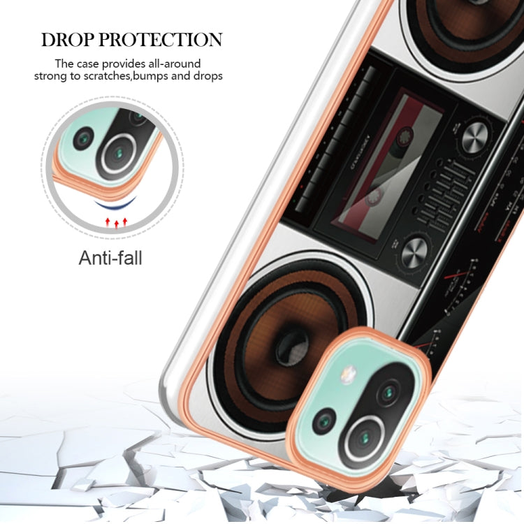 For Xiaomi 11 Lite Electroplating Marble Dual-side IMD Phone Case(Retro Radio) - Xiaomi Cases by PMC Jewellery | Online Shopping South Africa | PMC Jewellery | Buy Now Pay Later Mobicred