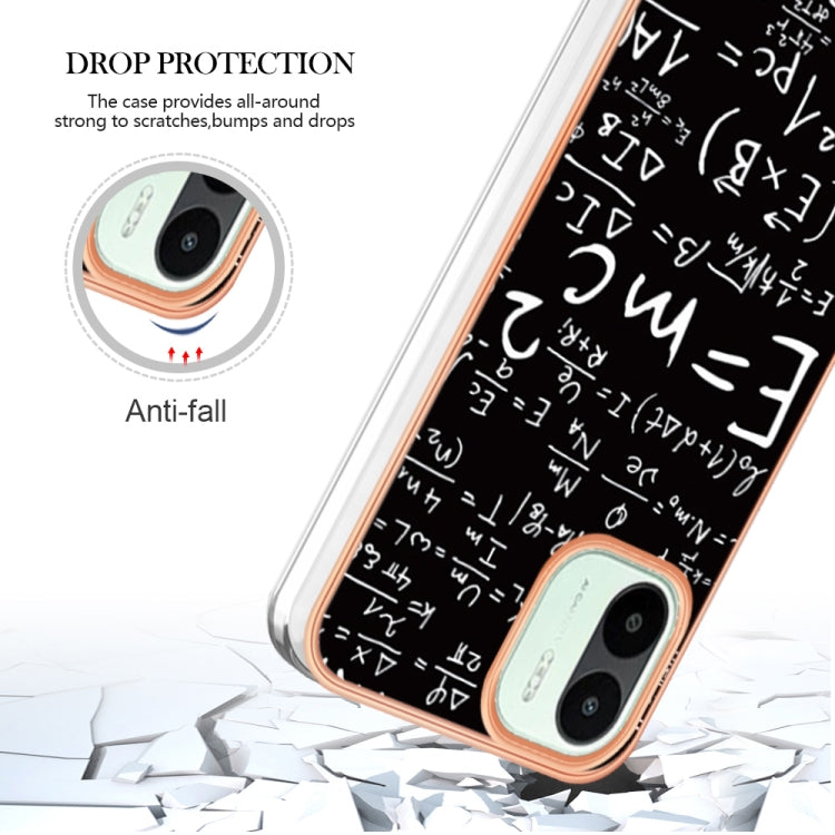 For Xiaomi Redmi A1 Electroplating Marble Dual-side IMD Phone Case(Equation) - Xiaomi Cases by PMC TechLife | Online Shopping South Africa | PMC TechLife | Buy Now Pay Later Mobicred