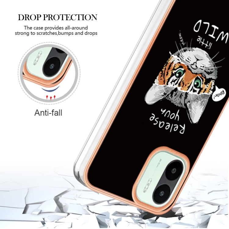 For Xiaomi Redmi A1 Electroplating Marble Dual-side IMD Phone Case(Natural Growth) - Xiaomi Cases by PMC TechLife | Online Shopping South Africa | PMC TechLife | Buy Now Pay Later Mobicred