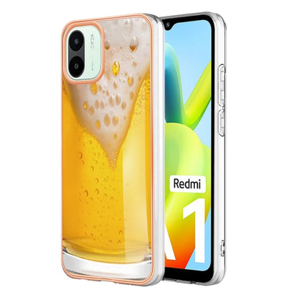 For Xiaomi Redmi A1 Electroplating Marble Dual-side IMD Phone Case(Draft Beer) - Xiaomi Cases by PMC Jewellery | Online Shopping South Africa | PMC Jewellery | Buy Now Pay Later Mobicred