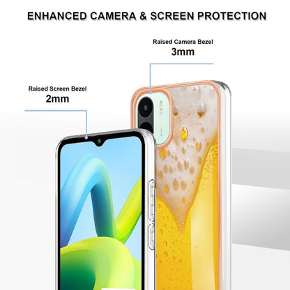 For Xiaomi Redmi A1 Electroplating Marble Dual-side IMD Phone Case(Draft Beer) - Xiaomi Cases by PMC Jewellery | Online Shopping South Africa | PMC Jewellery | Buy Now Pay Later Mobicred