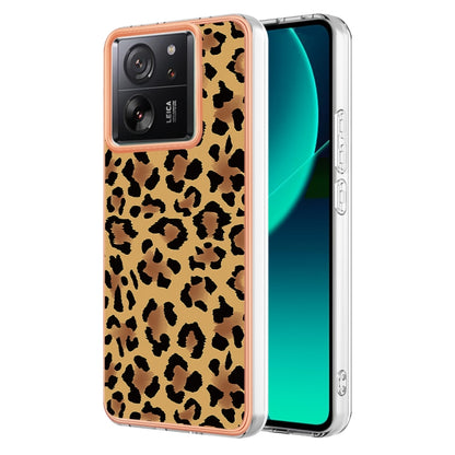 For Xiaomi 13T/13T Pro Electroplating Marble Dual-side IMD Phone Case(Leopard Print) - Xiaomi Cases by PMC Jewellery | Online Shopping South Africa | PMC Jewellery | Buy Now Pay Later Mobicred