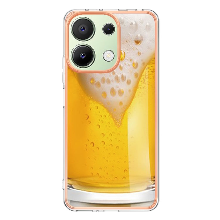 For Xiaomi Redmi Note 13 4G Global Electroplating Marble Dual-side IMD Phone Case(Draft Beer) - Note 13 Cases by PMC Jewellery | Online Shopping South Africa | PMC Jewellery | Buy Now Pay Later Mobicred