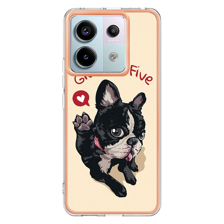 For Xiaomi Redmi Note 13 Pro 5G Global Electroplating Marble Dual-side IMD Phone Case(Lucky Dog) - Note 13 Pro Cases by PMC Jewellery | Online Shopping South Africa | PMC Jewellery | Buy Now Pay Later Mobicred