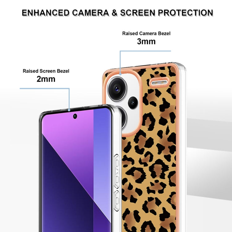 For Xiaomi Redmi Note 13 Pro+ 5G Electroplating Marble Dual-side IMD Phone Case(Leopard Print) - Note 13 Pro+ Cases by PMC Jewellery | Online Shopping South Africa | PMC Jewellery | Buy Now Pay Later Mobicred