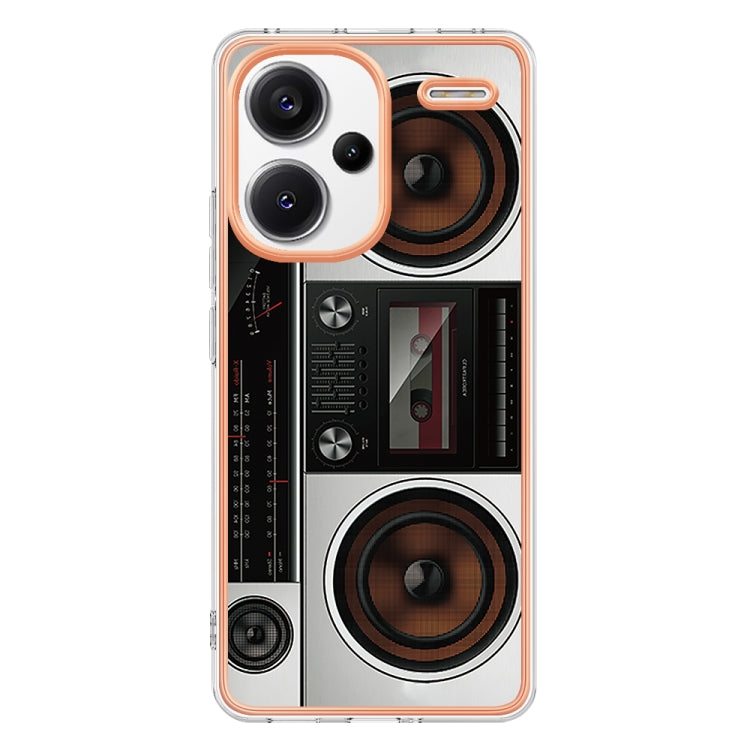 For Xiaomi Redmi Note 13 Pro+ 5G Electroplating Marble Dual-side IMD Phone Case(Retro Radio) - Note 13 Pro+ Cases by PMC Jewellery | Online Shopping South Africa | PMC Jewellery | Buy Now Pay Later Mobicred