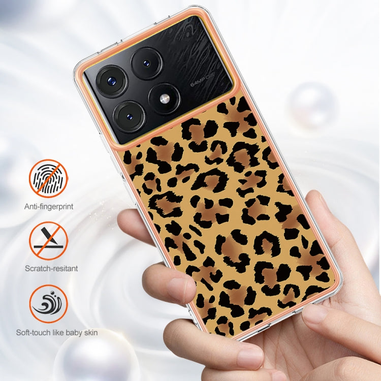 For Xiaomi Poco X6 Pro / Redmi K70E Electroplating Marble Dual-side IMD Phone Case(Leopard Print) - K70E Cases by PMC Jewellery | Online Shopping South Africa | PMC Jewellery | Buy Now Pay Later Mobicred