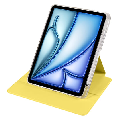 For iPad Air 11 2024 Clear Acrylic 360 Rotation Detachable Leather Tablet Case(Yellow) - iPad Air 11 2024 Cases by PMC Jewellery | Online Shopping South Africa | PMC Jewellery | Buy Now Pay Later Mobicred