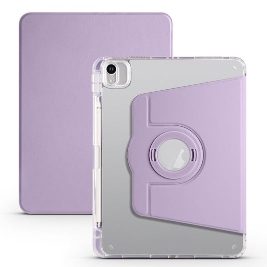 For iPad Air 13 2024 Clear Acrylic 360 Rotation Detachable Leather Tablet Case(Light Purple) - iPad Air 13 2024 Cases by PMC Jewellery | Online Shopping South Africa | PMC Jewellery | Buy Now Pay Later Mobicred