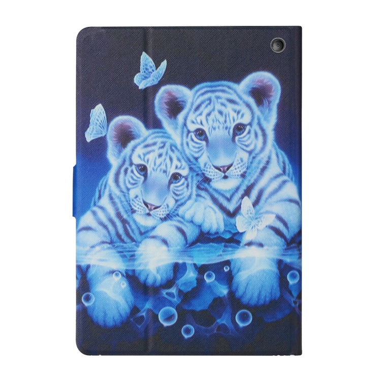 For Amazon Kindle Fire Max 11 Colored Drawing Smart Leather Tablet Case(Tiger) - Amazon by PMC TechLife | Online Shopping South Africa | PMC TechLife | Buy Now Pay Later Mobicred