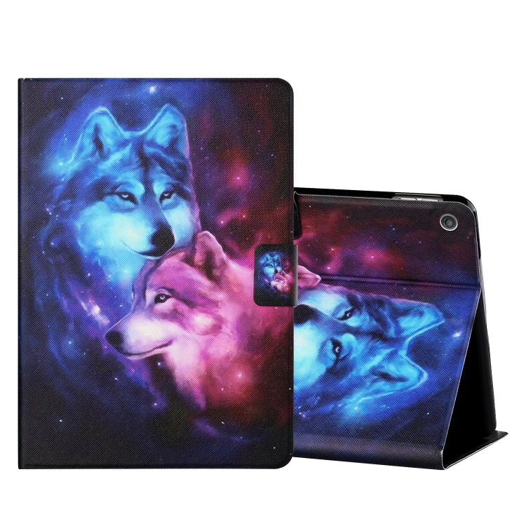 For Amazon Kindle Fire Max 11 Colored Drawing Smart Leather Tablet Case(Wolf) - Amazon by PMC TechLife | Online Shopping South Africa | PMC TechLife | Buy Now Pay Later Mobicred