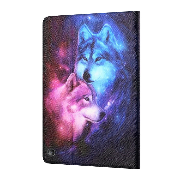 For Amazon Kindle Fire Max 11 Colored Drawing Smart Leather Tablet Case(Wolf) - Amazon by PMC TechLife | Online Shopping South Africa | PMC TechLife | Buy Now Pay Later Mobicred